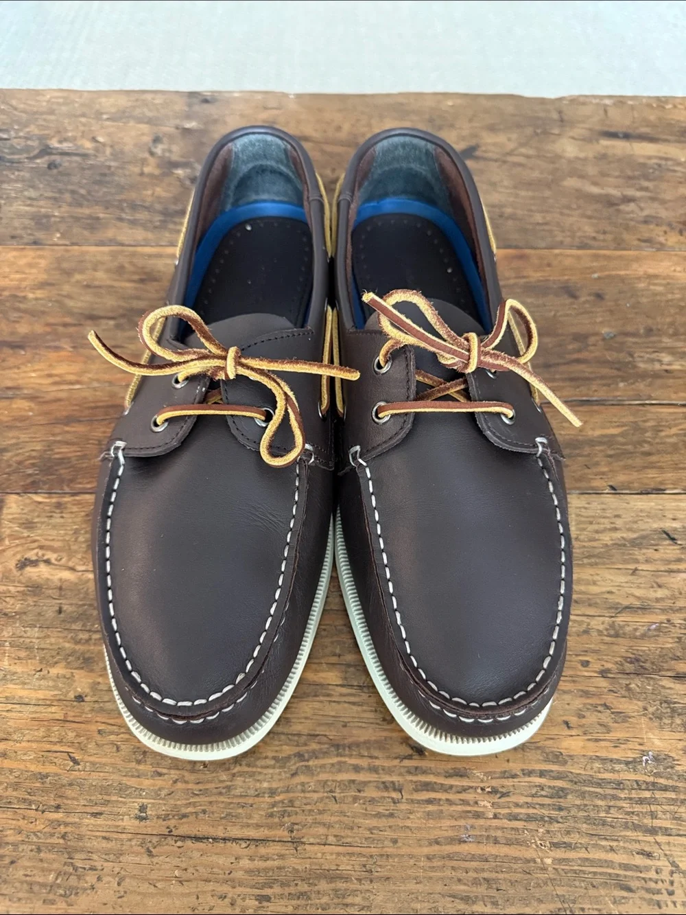 Mens Eddie Bauer Brown Leather Classic Boat Shoes Size 12